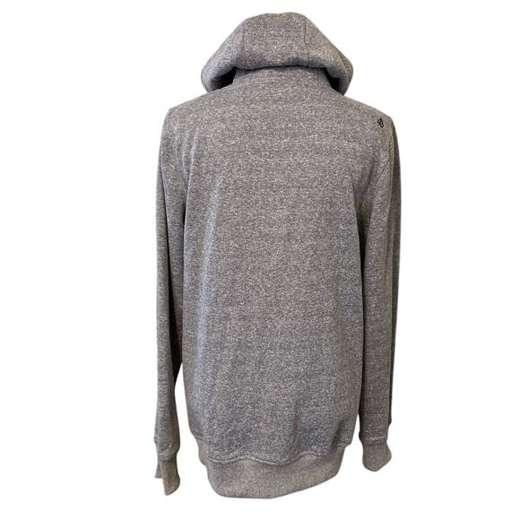 Volcom y2k 2000s Womens Hoodie Gray Size Large Metal Accent Long Jacket Full Zip - Picture 3 of 15